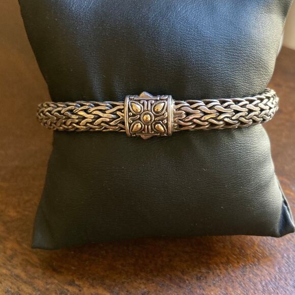 Rare John Hardy Lava Blue Elliptical Station Bracelet Sterling Silver 18K Gold - Picture 5 of 12